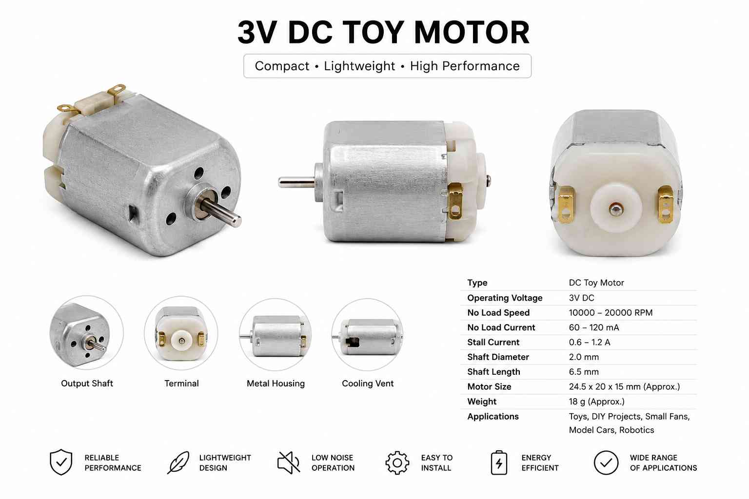 3V DC Toy Motor