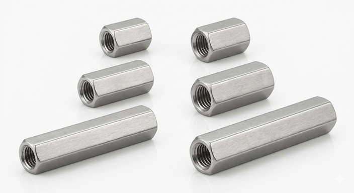 Female to Female Brass with Nickel plating Hex Threaded Spacer